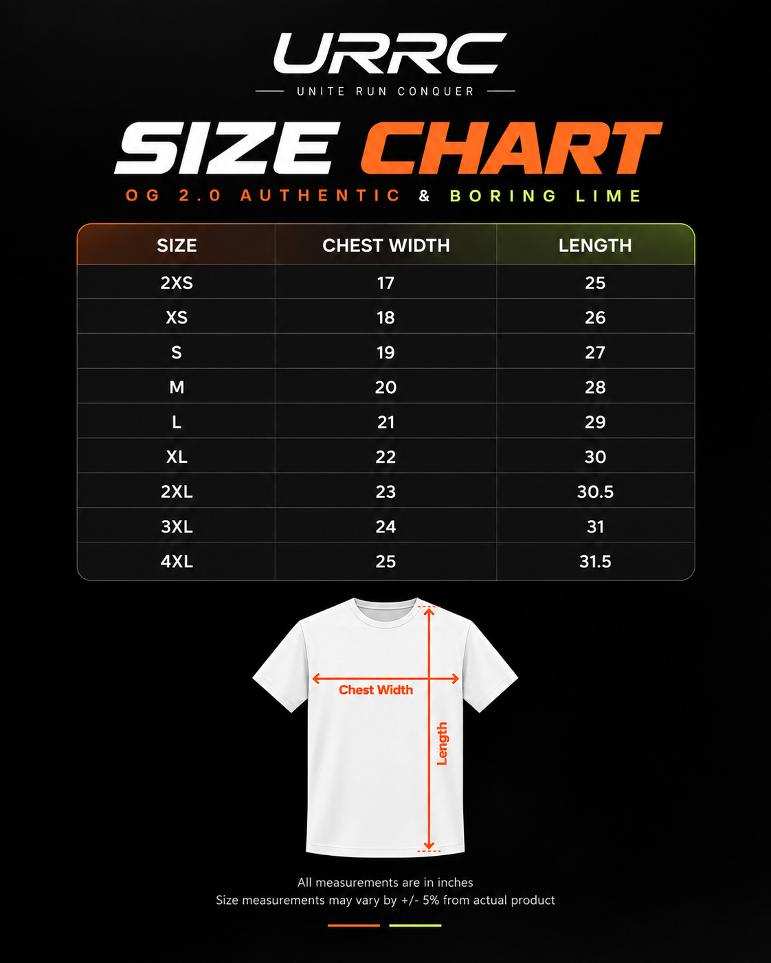 Sizing Chart